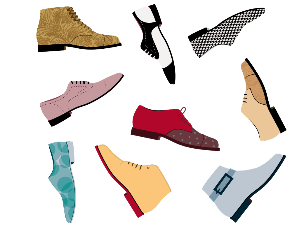 Vektor Werbe-Illustrationen für Reno Schuhe