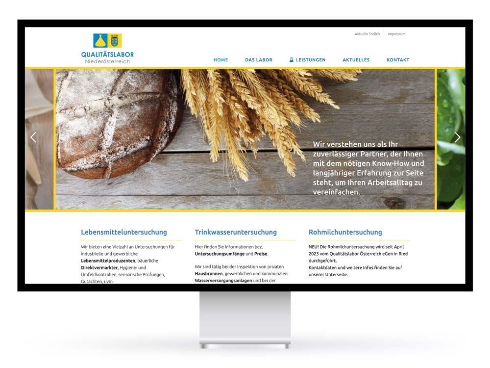 Website Qualitätslabor Niederösterreich
