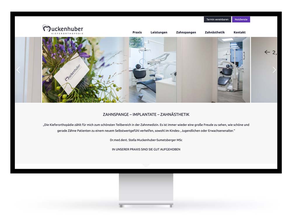 Webdesign und Entwicklung der Website für Zahnarztpraxis Dr. Muckenhuber