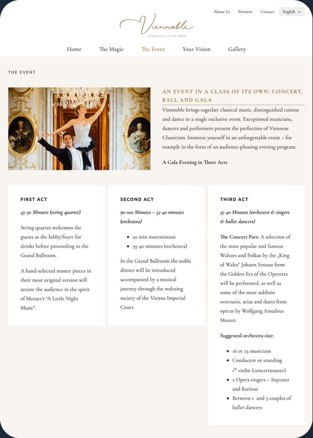 viennoble-responsive-web-design Webdesign und WordPress Website für Eventagentur