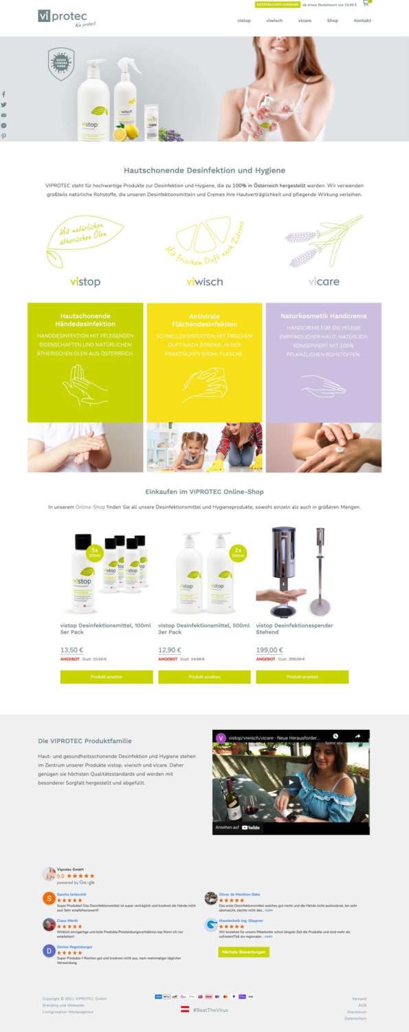 Webdesign und Landingpage Gestaltung Online Shop