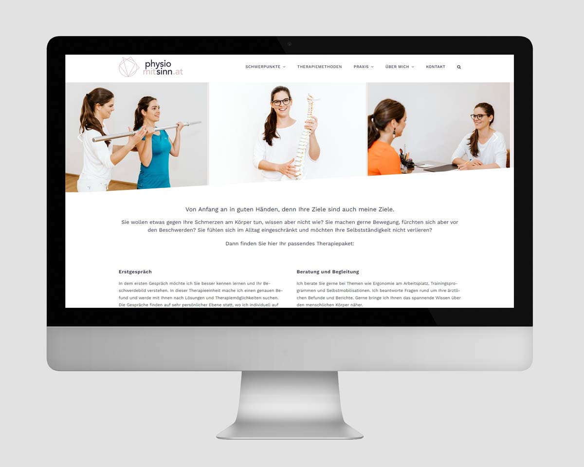 Praxis-Website für Johanna Wüster, Physiotherapie Wien