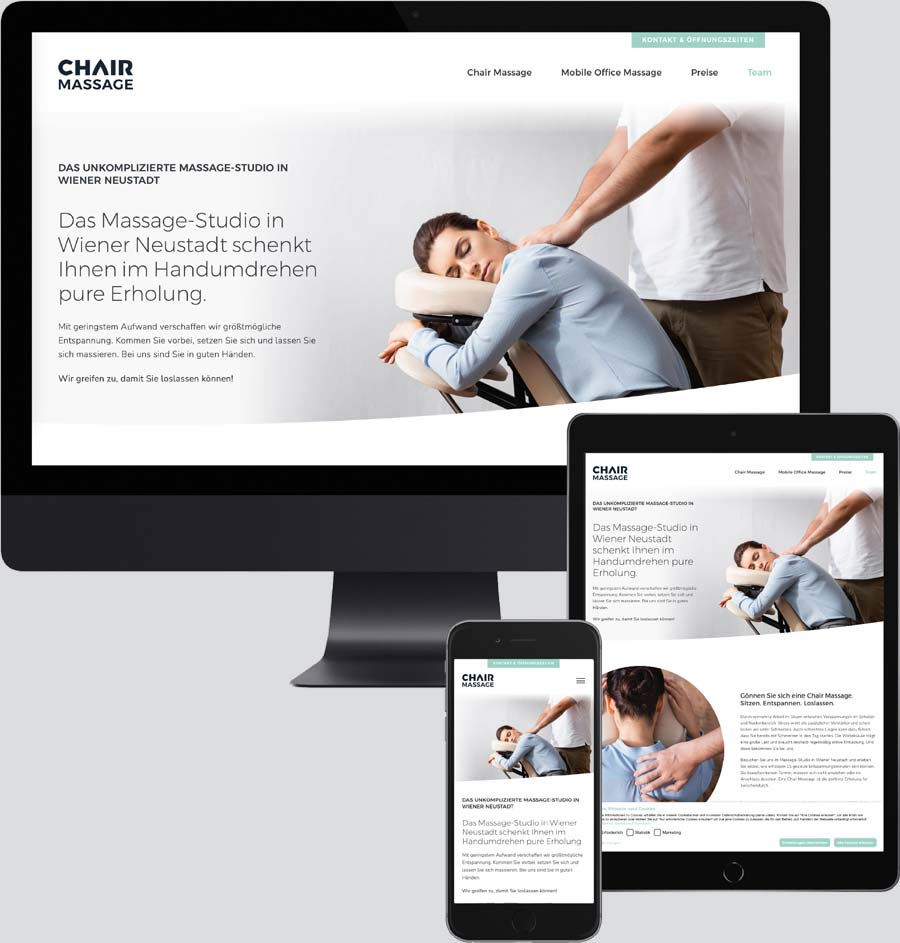 Brand Design und Website für Chair Massage Wr. Neustadt