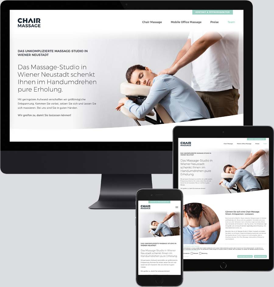 Branding und Website Chair Massage Brand Design und Website für Chair Massage Wr. Neustadt