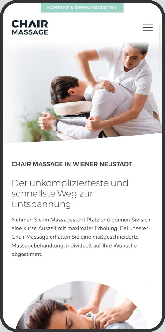 Responsive Website für Chair Massage Responsive Website für Chair Massage Wr. Neustadt