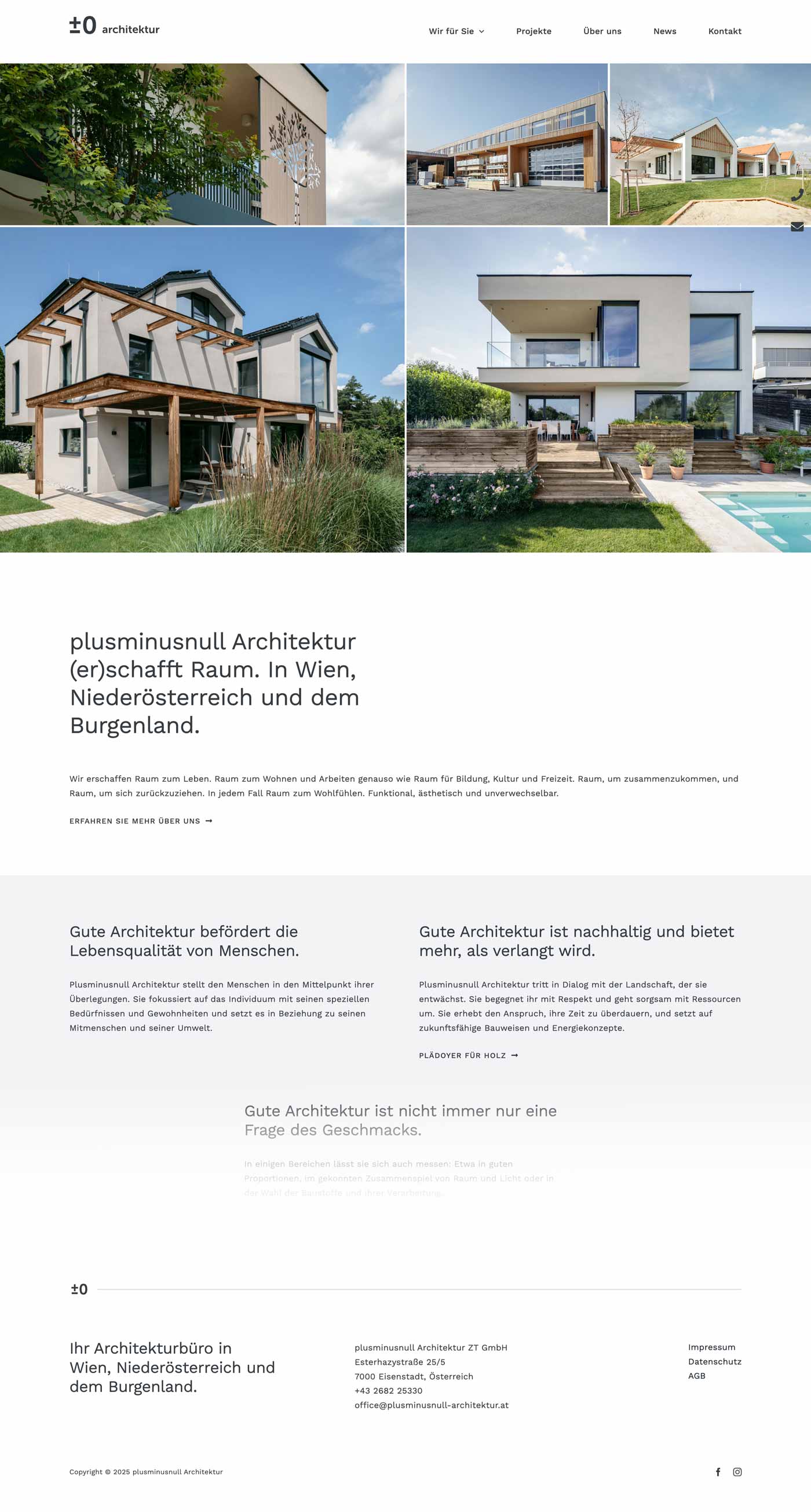 Website für plusminusnull Architektur Webdesign und Entwicklung der Website für plusminusnull Architektur