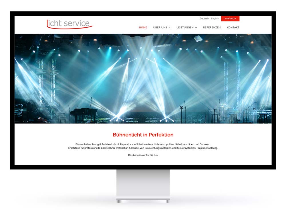 Webdesign und Entwicklung für Licht-Service Wien