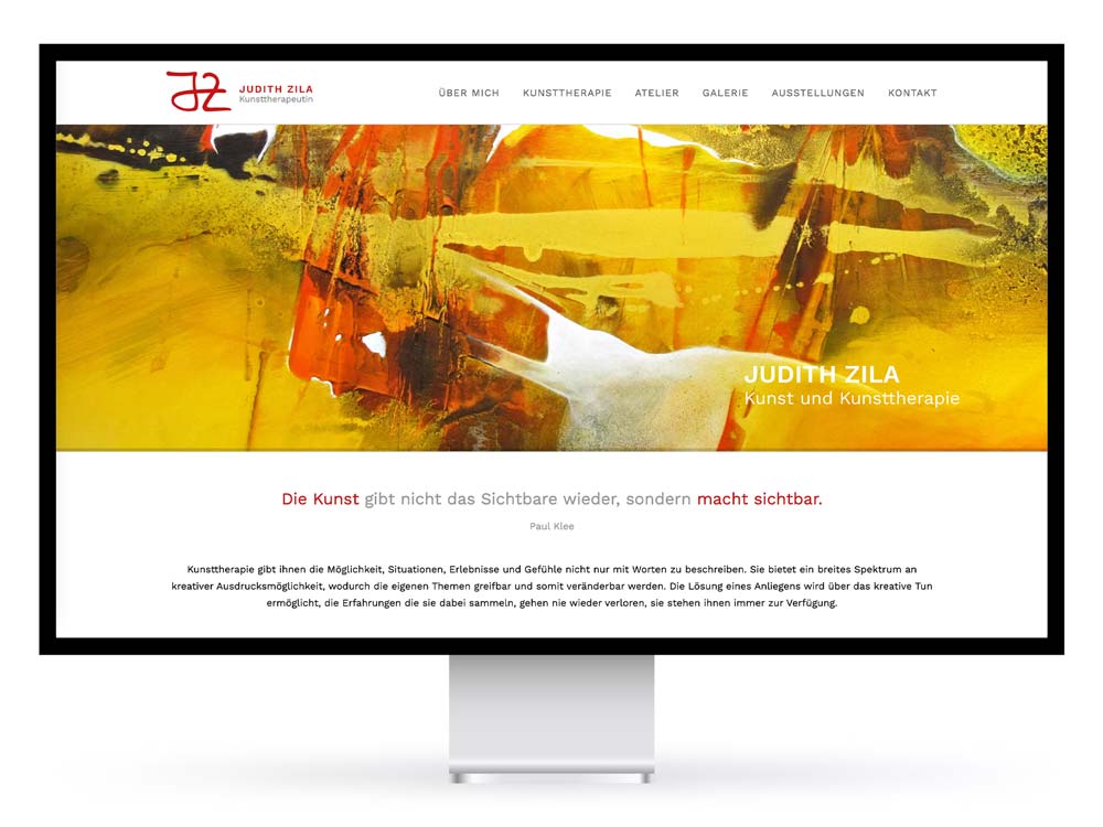 Webdesign für Judith Zila Atelier für Kunst